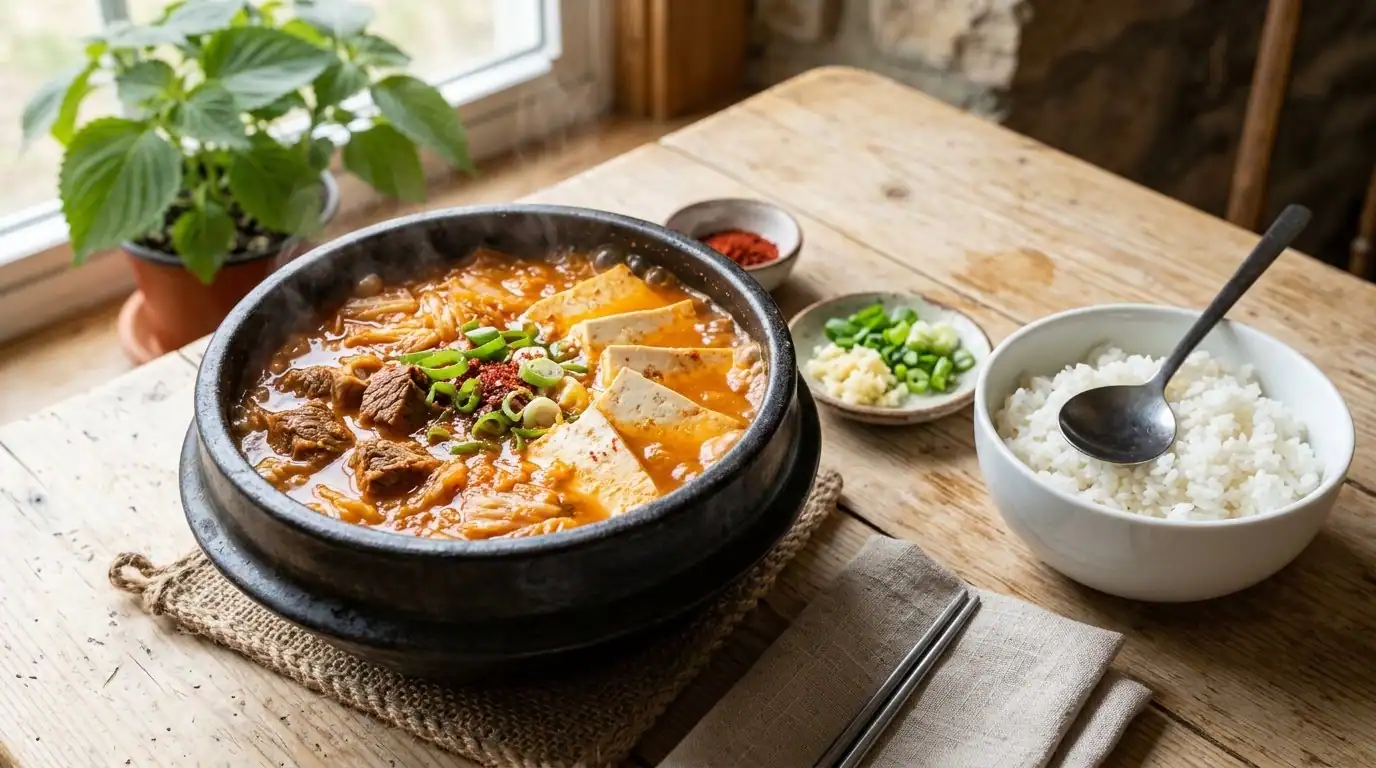 Kimchi jjigae: a 40-minute Korean kimchi stew