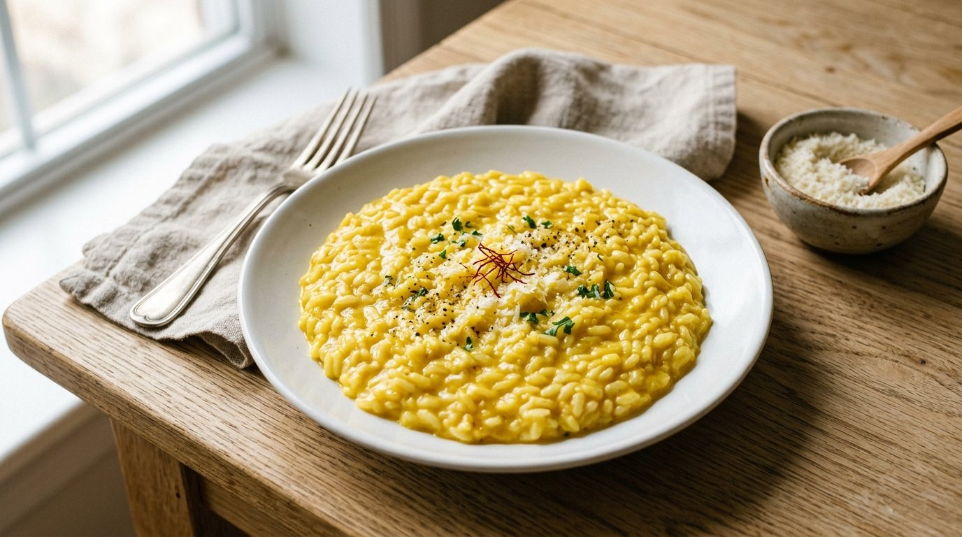 Risotto alla Milanese: saffron risotto without wine