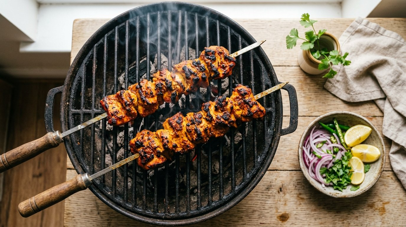 Chicken tikka on the grill: a Pakistani BBQ classic